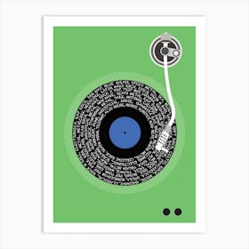 Vinyl Genres (Green) Art Print