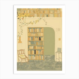 Amalfi The Book Nook Pastel Colours 1 Art Print