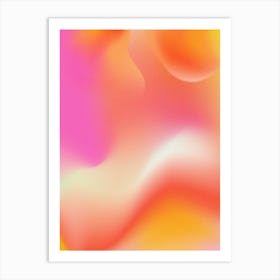 Pink and Orange Soft Aesthetic Aura Gradient Minimalist Background Art Print