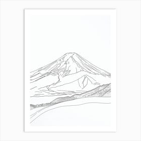 Mount Fuji Japan Line Drawing 6 Art Print
