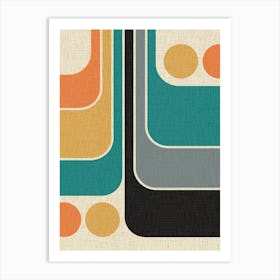 Retro Mid Century Modern Geometric Abstract Art Print