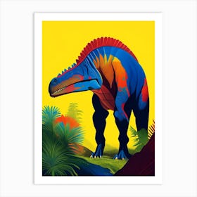 Trachodon Primary Colours Dinosaur Art Print