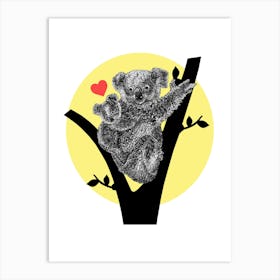 Koala Bear Love Artwork Art Print