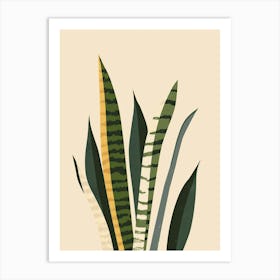 Snake Plant Minimalist Illustration 8 Art Print