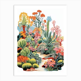 Huntington Desert Garden Usa Modern Illustration 1 Art Print