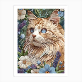 Cat With Blue Eyes 2 Art Print