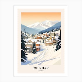 Vintage Winter Travel Poster Whistler Canada 4 Art Print