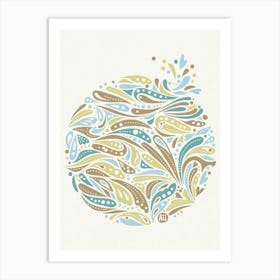 Groovy Splash [summer blue / yellow] 1 Art Print