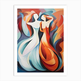 "Graceful Elegance: A Duet in Motion" Art Print