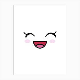 Kawaii Smiley Face Art Print