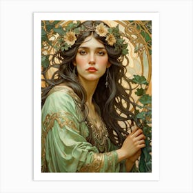 Art Nouveau Girl 10 30x40in 7200x9600px 18 Art Print