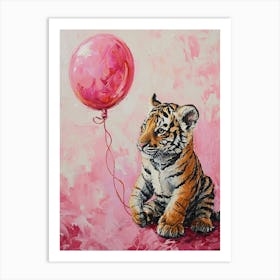Cute Tiger 4 With Balloon Art Print