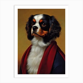 Cavalier King Charles Spaniel Renaissance Portrait Oil Painting Art Print