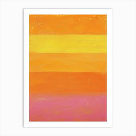 Orange And Pink Stripes Art Print