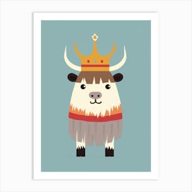 Little Yak 1 Wearing A Crown Art Print