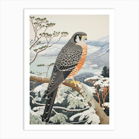 Winter Bird Painting Falcon 7 Art Print