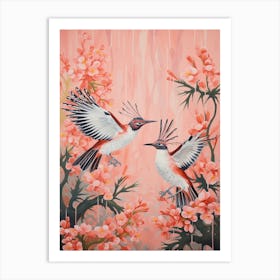 Vintage Japanese Inspired Bird Print Roadrunner 1 Art Print