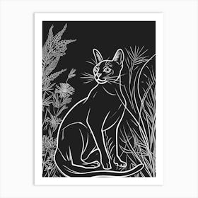 Burmese Cat Minimalist Illustration 4 Art Print