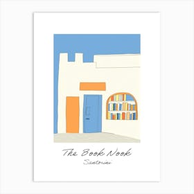 Santorini The Book Nook Pastel Colours 3 Poster Art Print