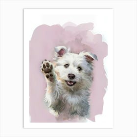 Dog pink Art Print