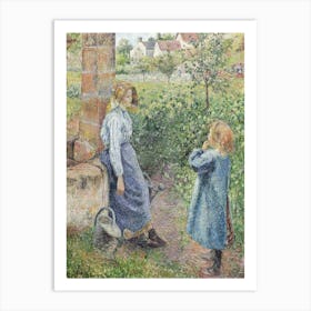 Woman And Child At The Well (1882), Camille Pissarro Art Print