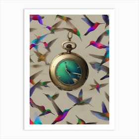 Hummingbirds Of Time Art Print