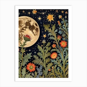 William Morris Moon And Flowers 7 Art Print