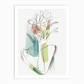 Woman With Flowers Art Print