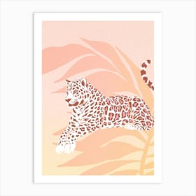 Leopard Pastel Sunset Art Print