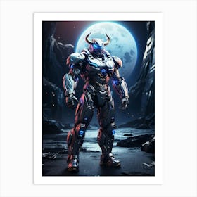 Bull In Cyborg Body #2 Art Print