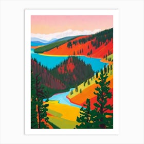 Yellowstone National Park United States Of America Abstract Colourful Art Print