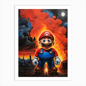 Mario Bros painting 2 Art Print