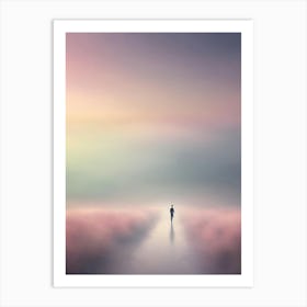 Man Walking In The Fog 1 Art Print