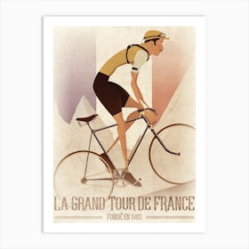 Vintage Style Tour De France Flag Art Print