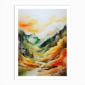 Watercolor Landscape Painting 1 Art Print