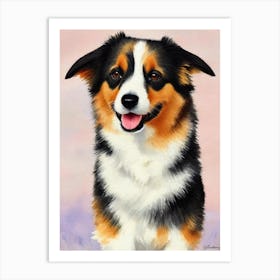 Cardigan Welsh Corgi 2 Watercolour Dog Art Print