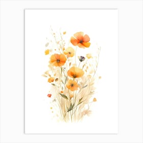 Watercolor Poppies 4 Art Print