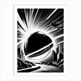 Electromagnetism Noir Comic Space Art Print