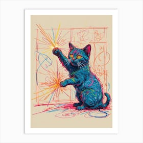 Sparkly Cat Art Print