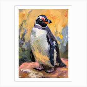 African Penguin Stewart Island Ulva Island Oil Painting 1 Art Print