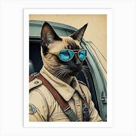 Siamese Pilot Art Print