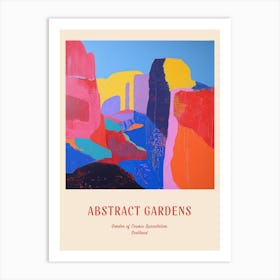 Colourful Gardens Garden Of Cosmic Speculation Scotland 2 Red Poster Art Print