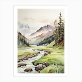 River In The Mountains.1 Art Print