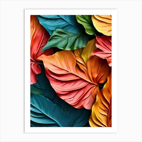 Colorful Leaves Background Art Print