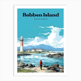 Robben Island South Africa Island Modern Travel Illustration Art Print