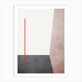 Linear Shapes Pink And Gray Art Print