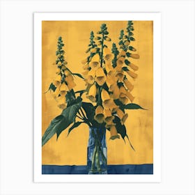 Foxglove Flowers On A Table   Contemporary Illustration 1 Art Print