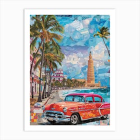 Cuba   Retro Collage Style 3 Art Print