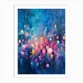 'Blue Lights' Art Print