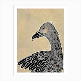 California Condor 2 Linocut Bird Art Print